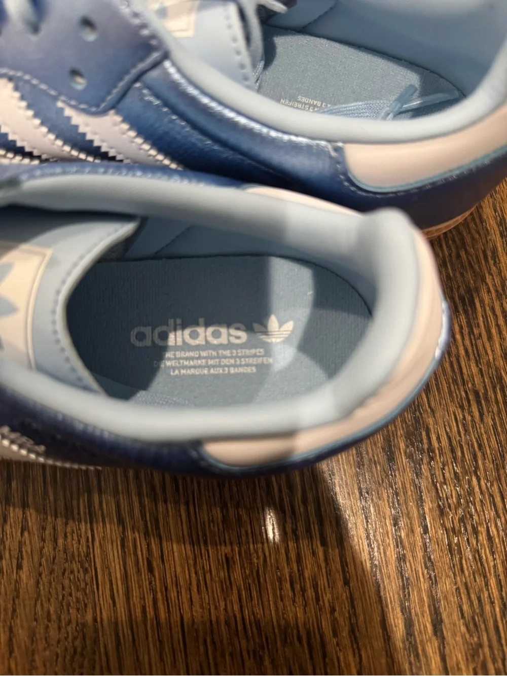 adidas Samba OG Junior Silver Metallic Cloud Clear Sky Blue White Gum Size 5.5
